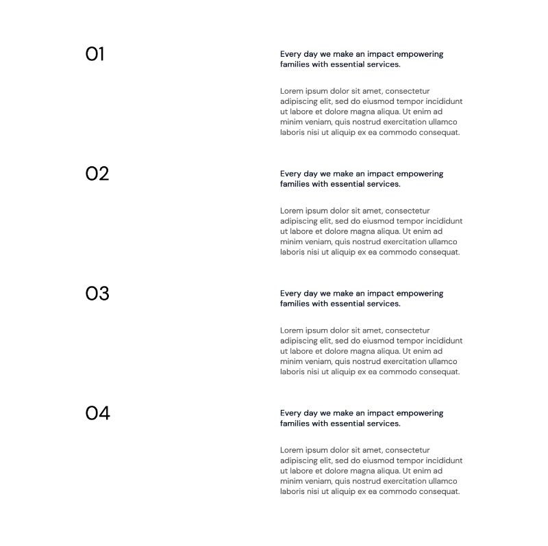 Numbered Blurbs 1 Section
