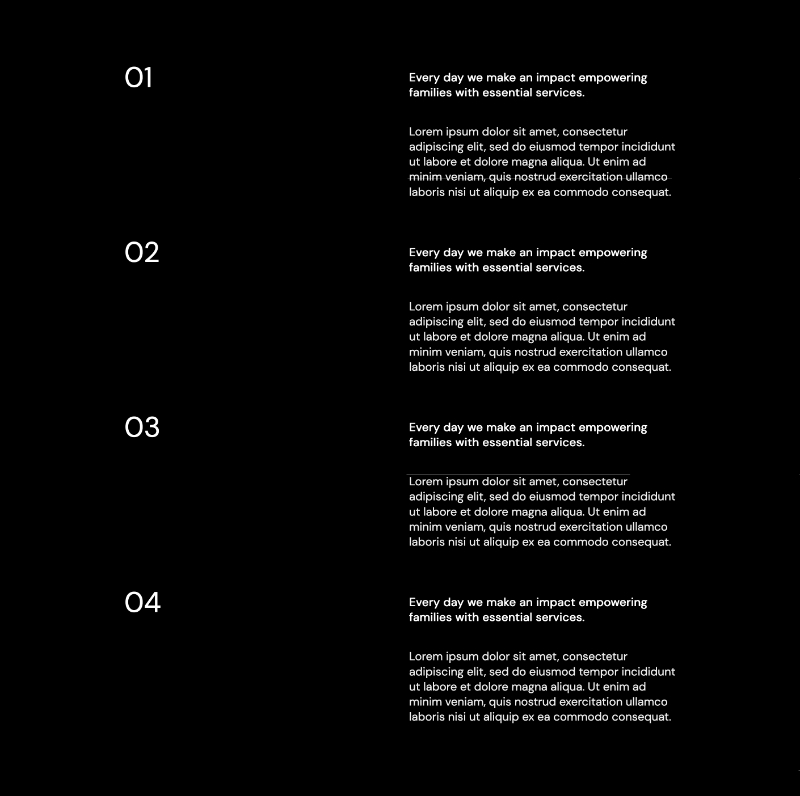 Numbered Blurbs 2 Section