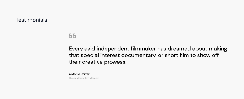 Testimonials Slider 1 Section