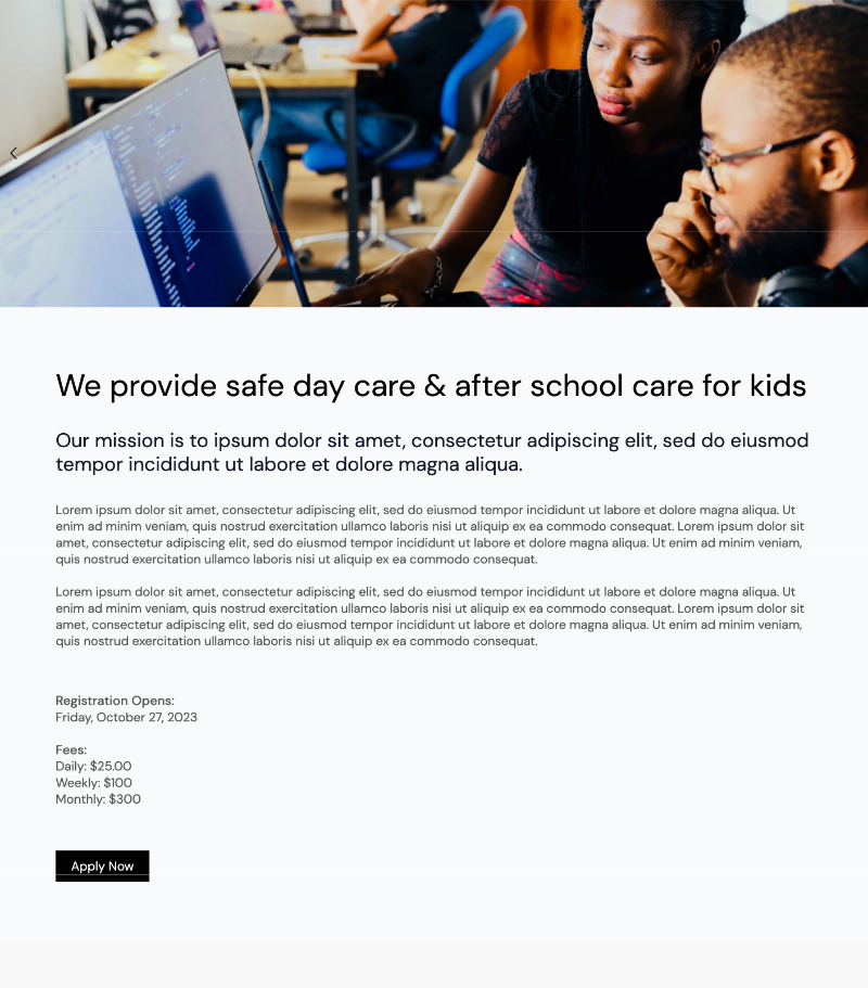 Program Details Section
