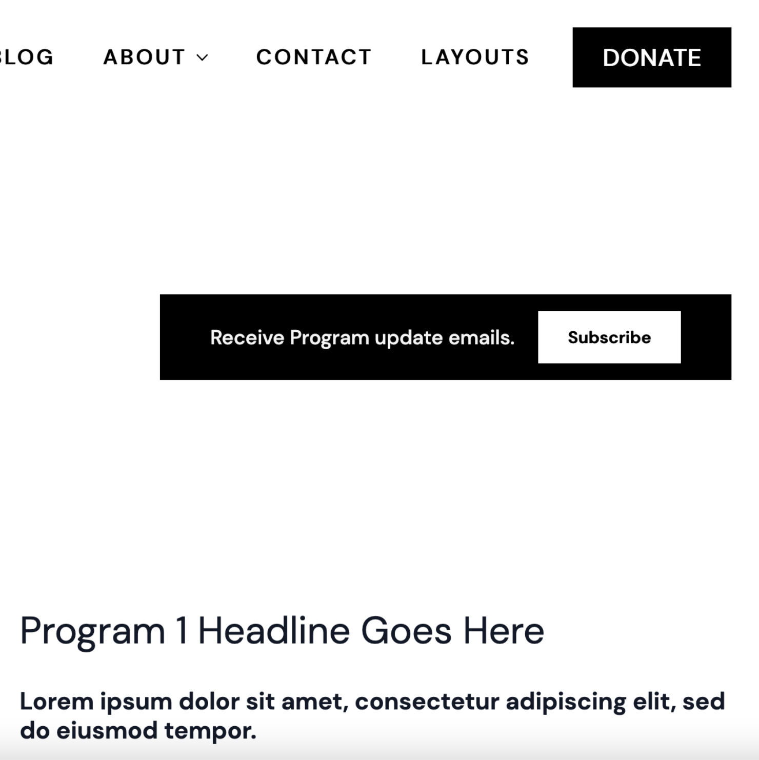 The Anya Nonprofit Website Template has features to grow your email list.
