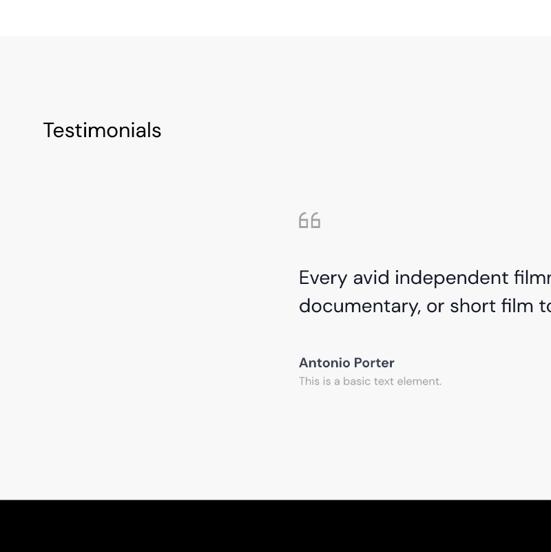 The Anya Nonprofit Website Template has an elegant Testimonials slider section.